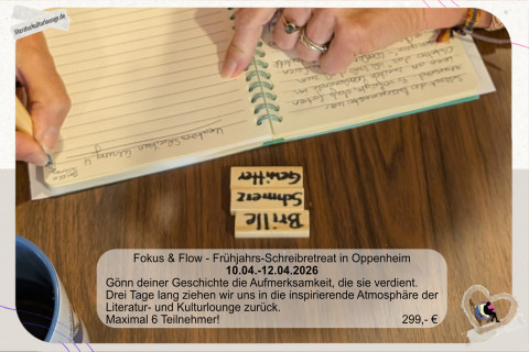 10.04.-12.04.26: Raus aus dem Alltag – rein in den Schreibflow!